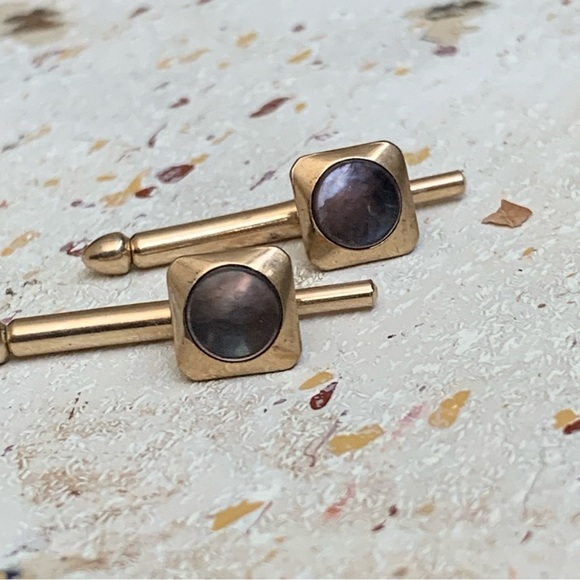 Group Lot Formal Vintage SWANK Shirt Studs sets groom prom tux Silver Gold - Picture 5 of 7